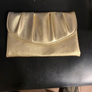 Gold clutch purse pre-owned evening bag